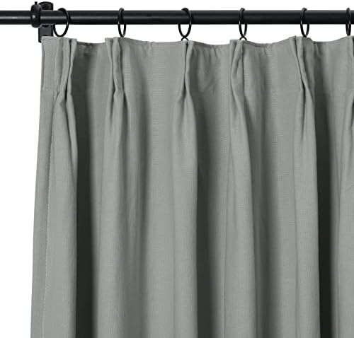 TWOPAGES Gray Blackout Pinch Pleat Curtain, 84Wx96L, 1 Panel