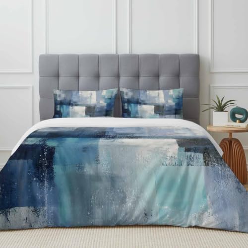 Contemporary Abstract King Duvet Cover Set - 4 Pcs Comforter Cover