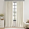 MIULEE Ivory Velvet Blackout Curtains 108 Inch Long 2 Panels, W40 x