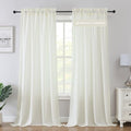 H.VERSAILTEX Sheer Curtains 95 inches Long Non-See-Through Farmhouse