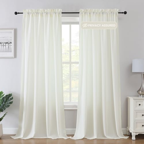H.VERSAILTEX Sheer Curtains 95 inches Long Non-See-Through Farmhouse