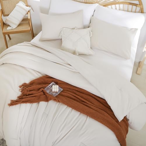 weigelia Beige Comforter Set Queen Size, All Season Lightweight