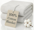 JMR 100% Cotton Waffle Blanket King Size - Lightweight Waffle Weave