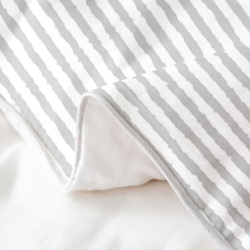 Feelyou Grey Striped Duvet Cover 100% Cotton King Size