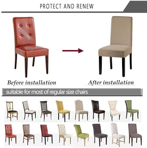 Waterproof Dining Chair Covers, Removable Washable Jacquard Slipcover