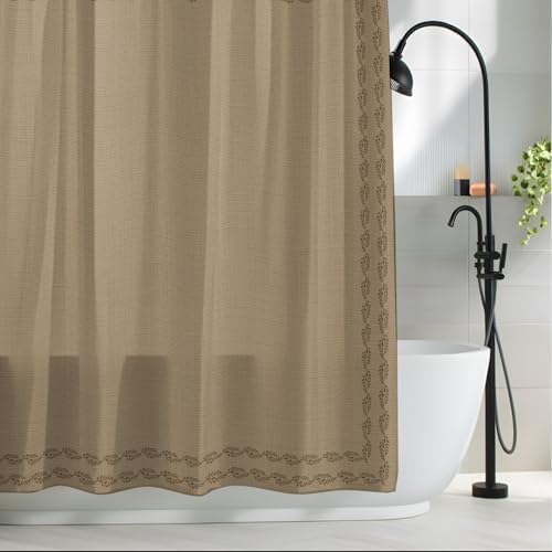 Shower Curtain Minimalist Tan Waterproof Shower Curtain for Bathroom