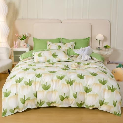 Floral Duvet Cover Full Size Set Lightweight Soft Aesthetic Floral