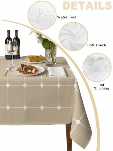 Modern Grid Lines Rectangle Tablecloth 52 x 70 Inches Classic Simple
