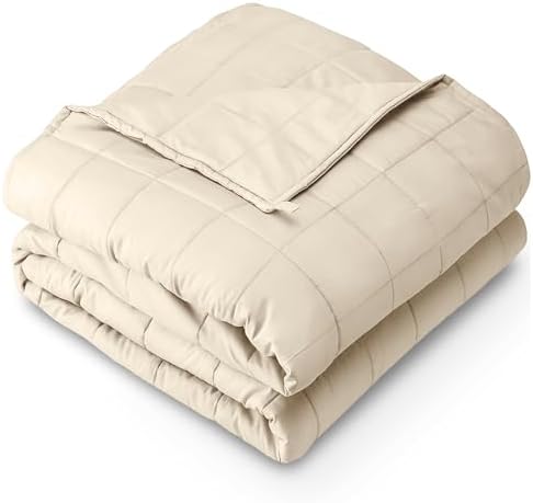 Bare Home Cotton Weighted Blanket (Sand, 48"x72" 15lbs)