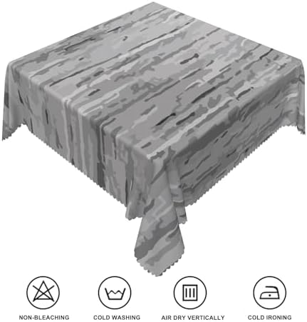 70x70inches Modern Square Tablecloth Grey Aesthetic Stripes Abstract