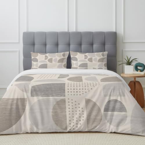 Textured Bohemian Shapes Full Duvet Cover Set - 4 Pcs Comforter Cover