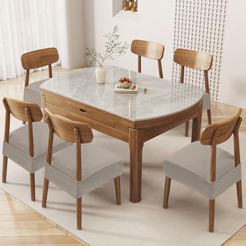 Genina Waterproof Chair Covers for Dining Room,Set of 6,Taupe