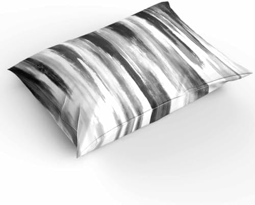 Duvet Cover Set Queen, Minimalist Black Gray Texture 3 Piece Bedding