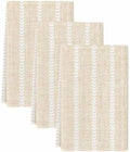 Cream Striped Kitchen Towels Set of 3, Water Absorbent Dish Towel