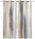 Beige Gray Blackout Curtain 63 Inch Length 2 Panels Set, Abstract