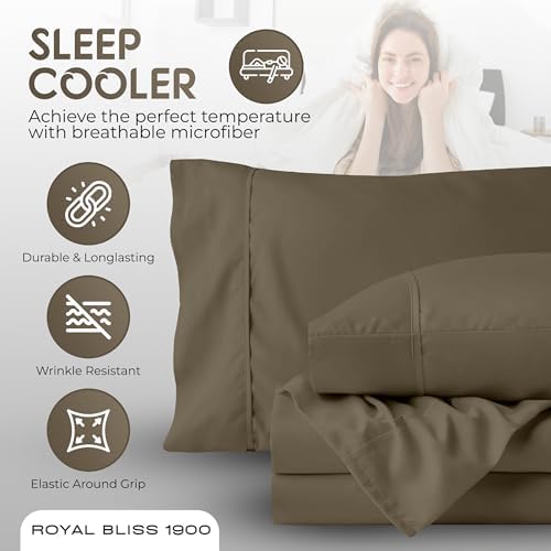 Split King Sheets Set for Adjustable Bed - 5pc Microfiber