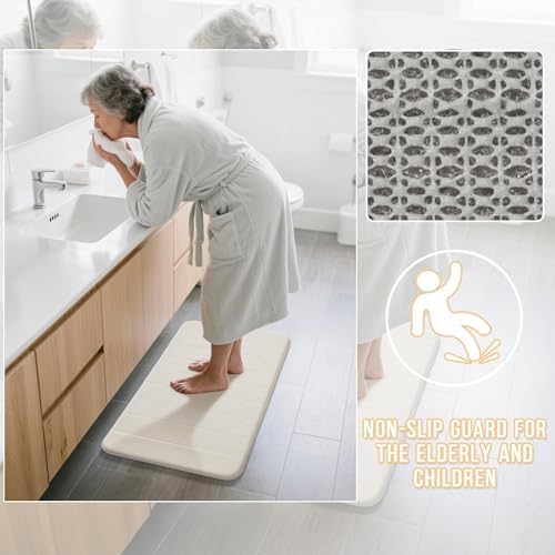 Yimobra Memory Foam Bath Mat Set 3 Pieces- Super Soft Absorbent Quick