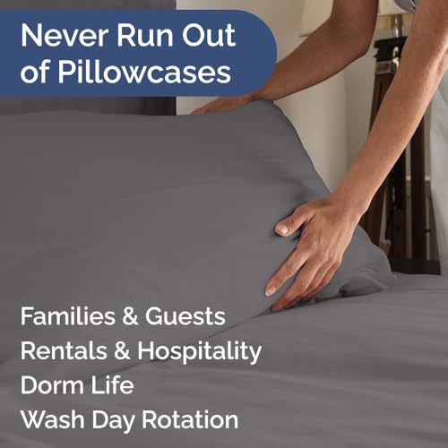 Standard Pillow Cases Set of 6 - Ultra Soft Pillowcase Covers - Dark