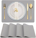 Placemats Set of 4, Faux Leather Place Mats Heat Stain Scratch