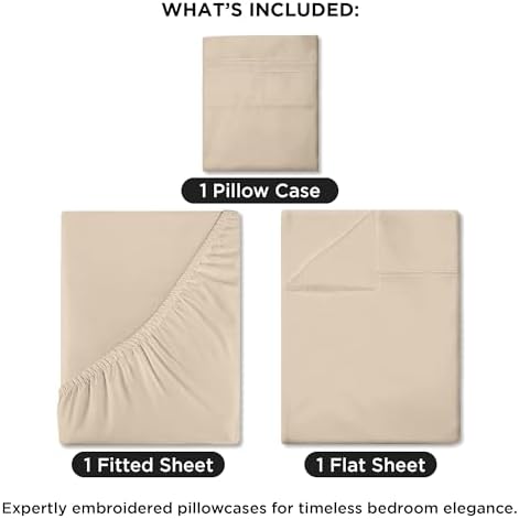 ROYALE LINENS 3 Piece Twin Sheets Set - Soft Brushed 1800 Microfiber