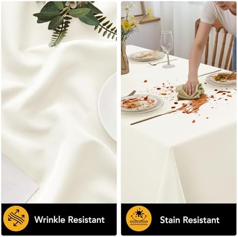 10-Pack Ivory Tablecloths for Rectangle Tables, 60 x 102 Inches