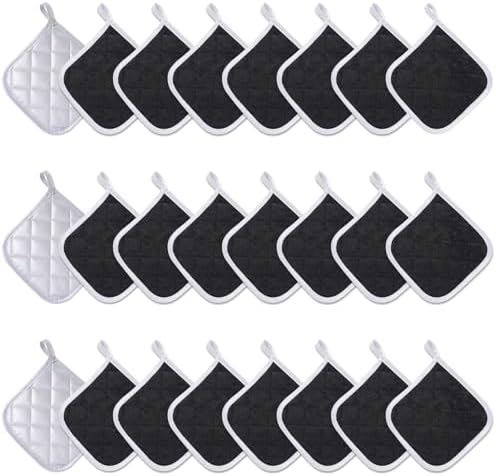 24 Pcs Cotton Pot Holders for Kitchen Heat Resistant, 7 x 7 Inch Pot