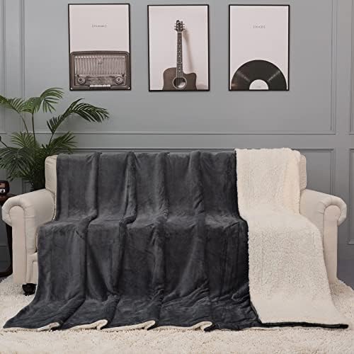 NANPIPER King Size Sherpa Blanket, Soft Fleece Throw for Bed