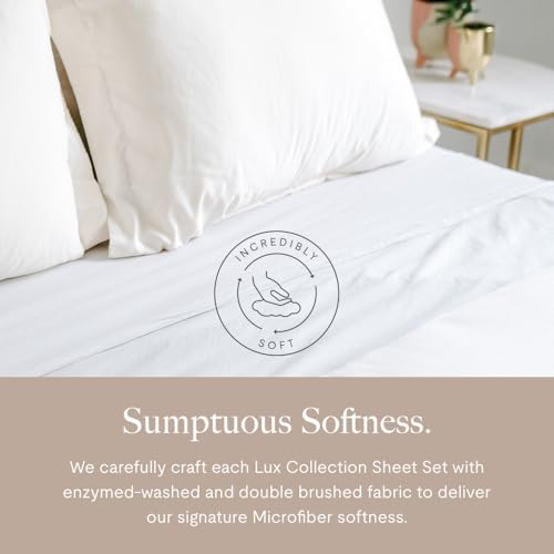 Jennifer Adams Lux Collection Sheet Set, 4-Piece Microfiber Sheets &