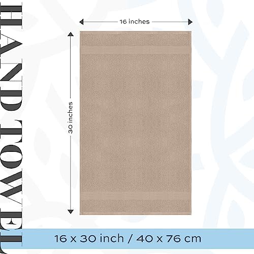 White Classic 2 Luxury Taupe Bath Mats 22 x 34 and 6 Luxury Taupe Hand