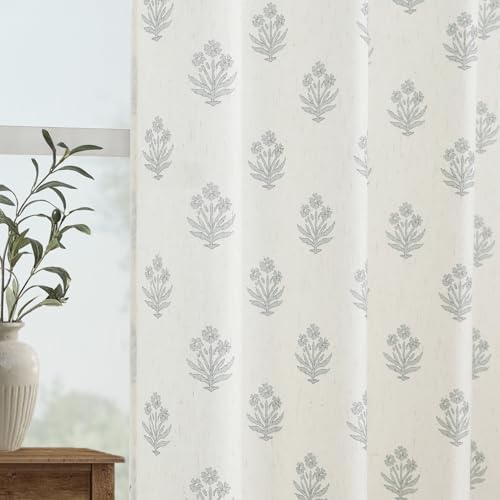 Light Grey Curtains for Bedroom Living Room,Sheer Non See Through