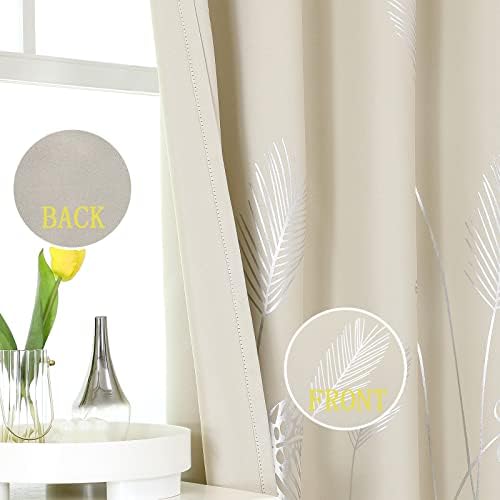 Estelar Textiler Cream Patterned Curtains for Living Room Bedroom