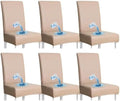 Shukii Waterproof PU Leather Stretch Dining Chair Covers, Set of 6