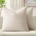 MIULEE Velvet Throw Pillow Covers 20x20 Inch Pack of 2 Cream White