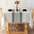 Laolitou Rustic Tablecloth Cotton Linen Waterproof Tablecloths Burlap
