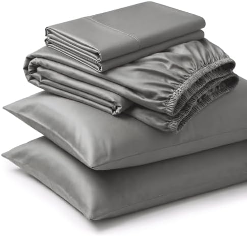 600 Thread Count 100% Cotton Sheets King Size Sheets Set- Dark Grey