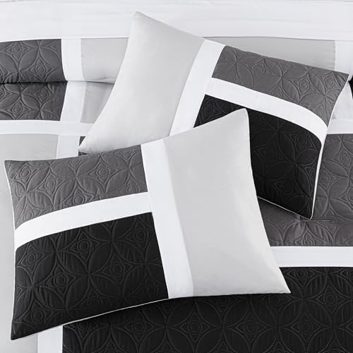 Chezmoi Collection Upland 7-Piece Quilted Patchwork Comforter Set