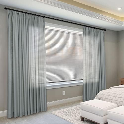 Frelement Linen Curtains 108 Inches Extra Long Curtains Light