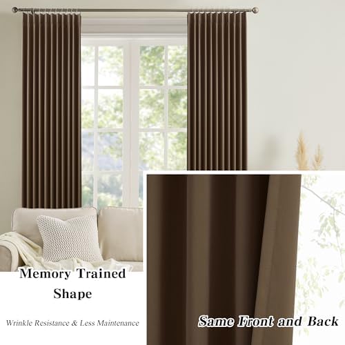 KEQIAOSUOCAI Blackout Curtains 84 Inches Long, Pinch Pleated Window