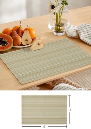 Gradient Stripe Table Runner and Placemats Set of 4 Ombre Brown
