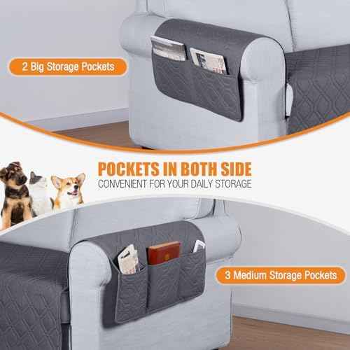 VANSOFY Waterproof Couch Cover, Dark Gray, 67.3"