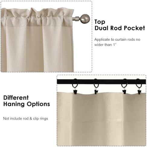 OWENIE Bob Linen Curtains 84 Inch Length 2 Panels Set for Living Room