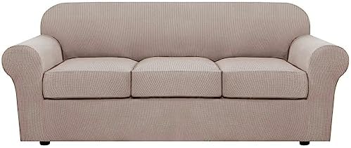 H.VERSAILTEX 4 Piece Stretch Sofa Covers for 3 Cushion Couch Covers