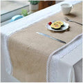 Wedding Linens Table Runner, Table Runner 12x108 Inch Khaki White