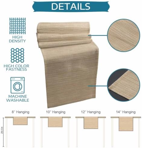 Modern Minimalist Art Table Runners 108 Inches Long, Solid Color Linen