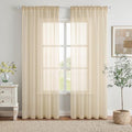 MIULEE 2 Panels Sheer Curtains for Living Room 54 X 96 Inches Cream
