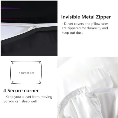Duvet Cover Queen Size, Reversible King Duvet Cover Set with
