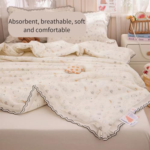 Cotton Blankets for Hot Sleepers,Lightweight Breathable Soft Throws.
