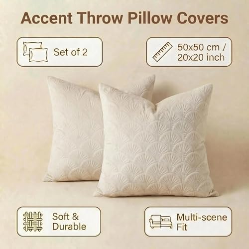 Floral Patterned Lumbar Throw Pillow Covers 20x20 Set of 2, 3D