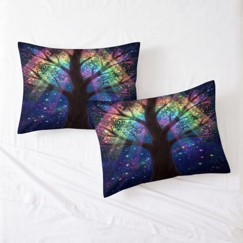 King Duvet Cover Set Soft Microfiber Fantasy Glowing Tree