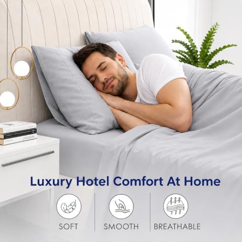 100% Sateen Cotton Sheets King Bed Sheets Premium 1000 TC Bedding